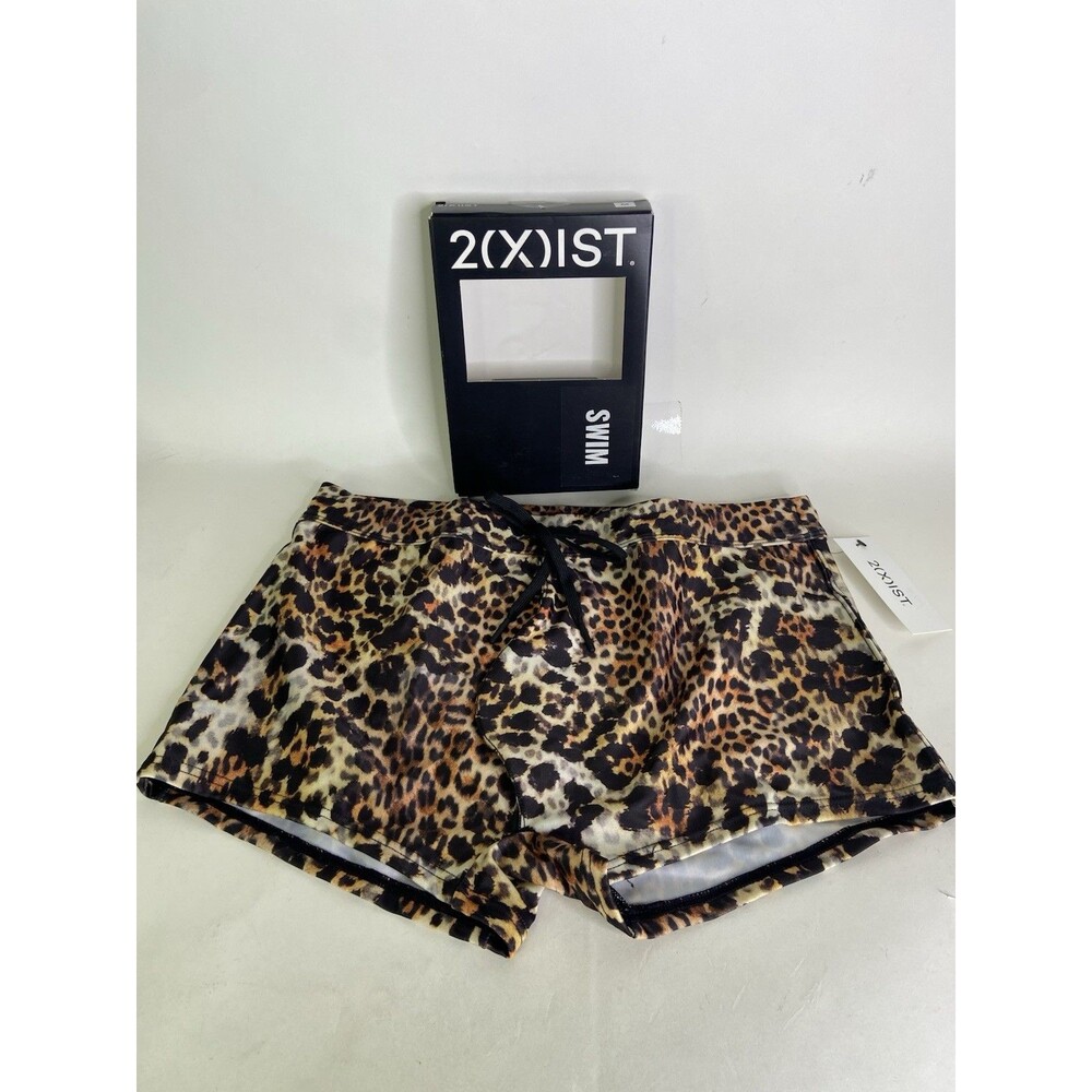 2XIST Essentials Cabo Swim Trunks Swimwear Bottoms Mixed Leopard Mens Size M